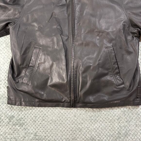 Airborne Leathers Men's Racing Motorcycle Black Bomber Jacket Sz XL - Picture 5 of 11